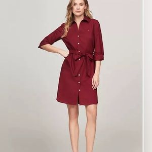 Tommy Hilfiger, Belted Poplin Shirtdress, Size S